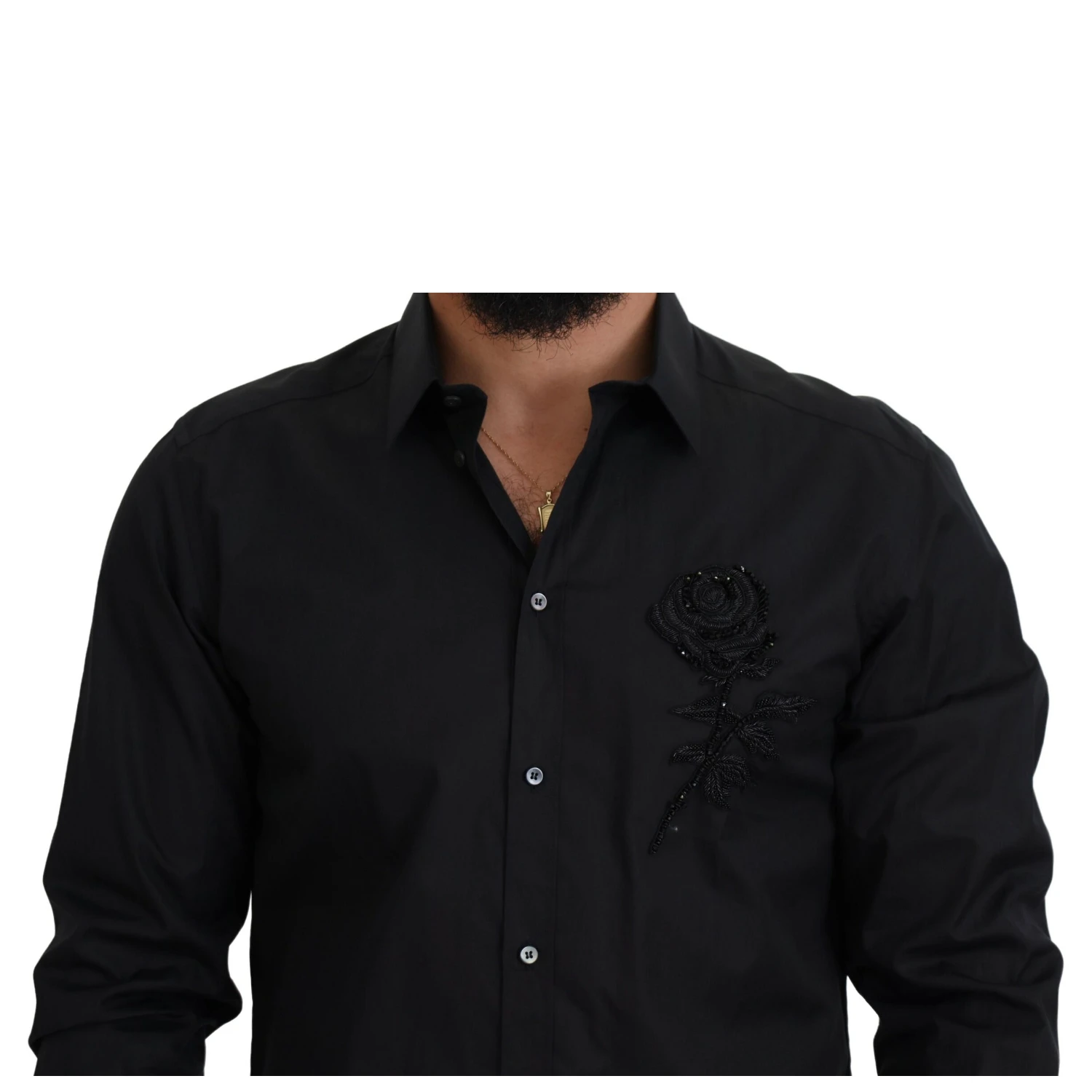 Black Roses Slim Fit Cotton Shirt