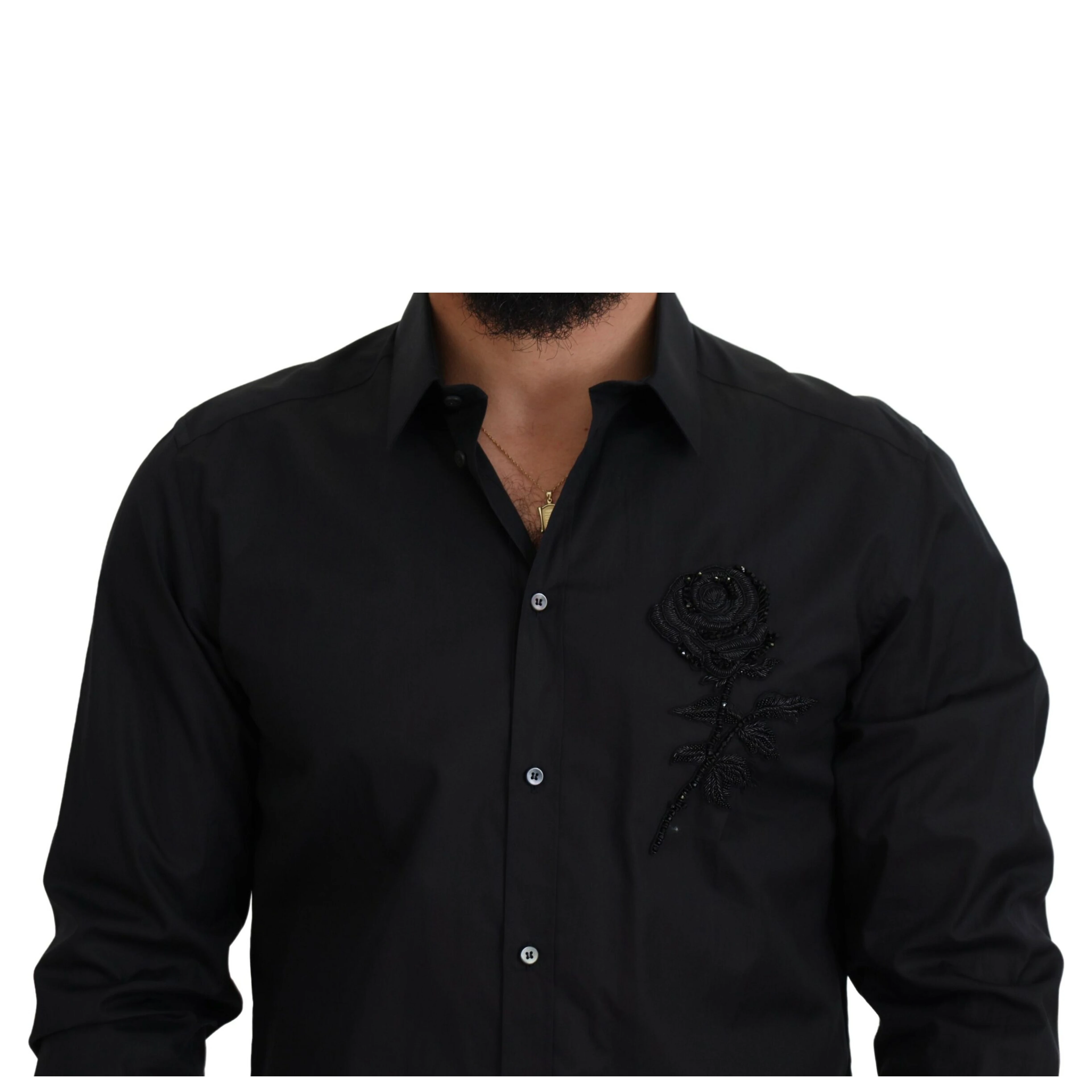 Black Roses Slim Fit Cotton Shirt