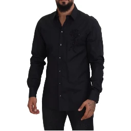 Black Roses Slim Fit Cotton Shirt