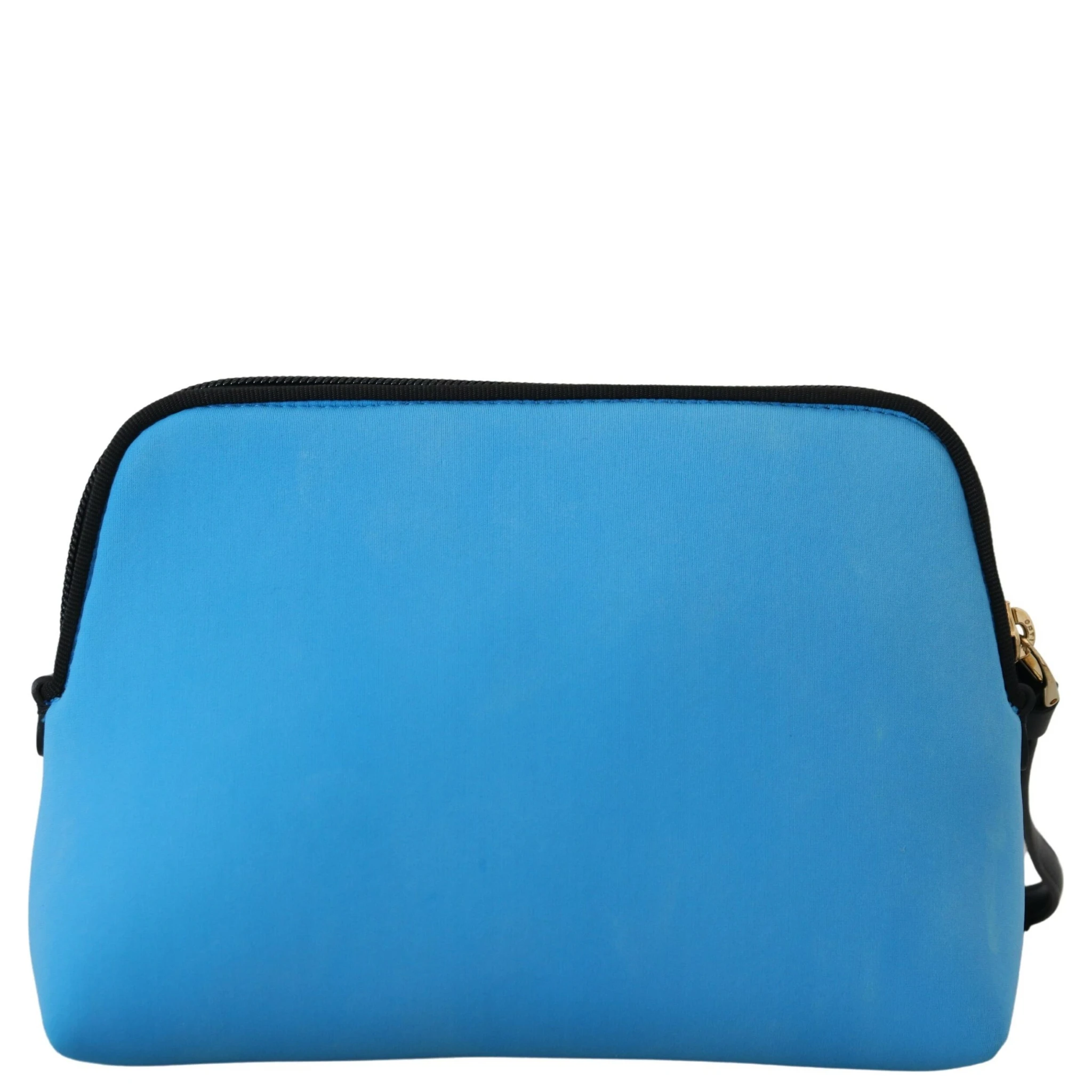 Blue Logo Print Hand Pouch Leopard Print Toiletry Bag