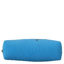 Blue Logo Print Hand Pouch Leopard Print Toiletry Bag