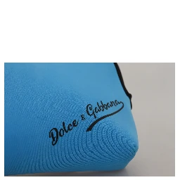 Blue Logo Print Hand Pouch Leopard Print Toiletry Bag