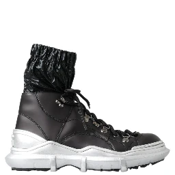 Black Nylon Galileo High Top Sneakers Shoes