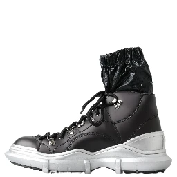 Black Nylon Galileo High Top Sneakers Shoes