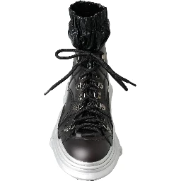 Black Nylon Galileo High Top Sneakers Shoes