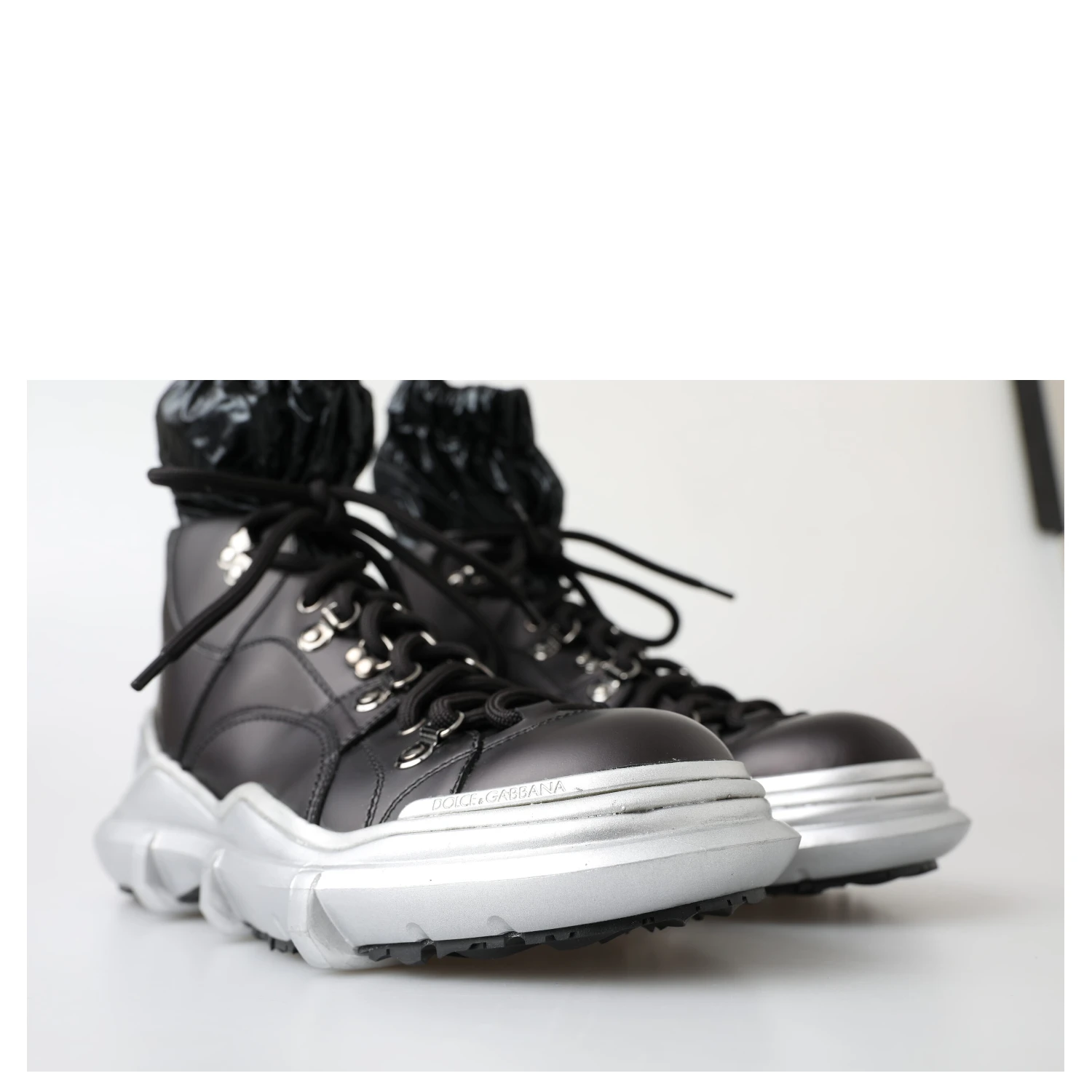 Black Nylon Galileo High Top Sneakers Shoes