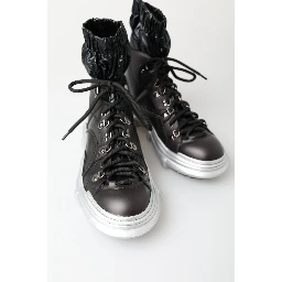 Black Nylon Galileo High Top Sneakers Shoes