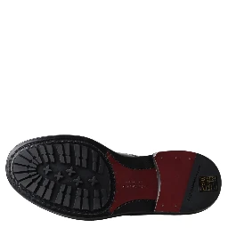 Black Leather Men Short Boots Lace Up Shoes