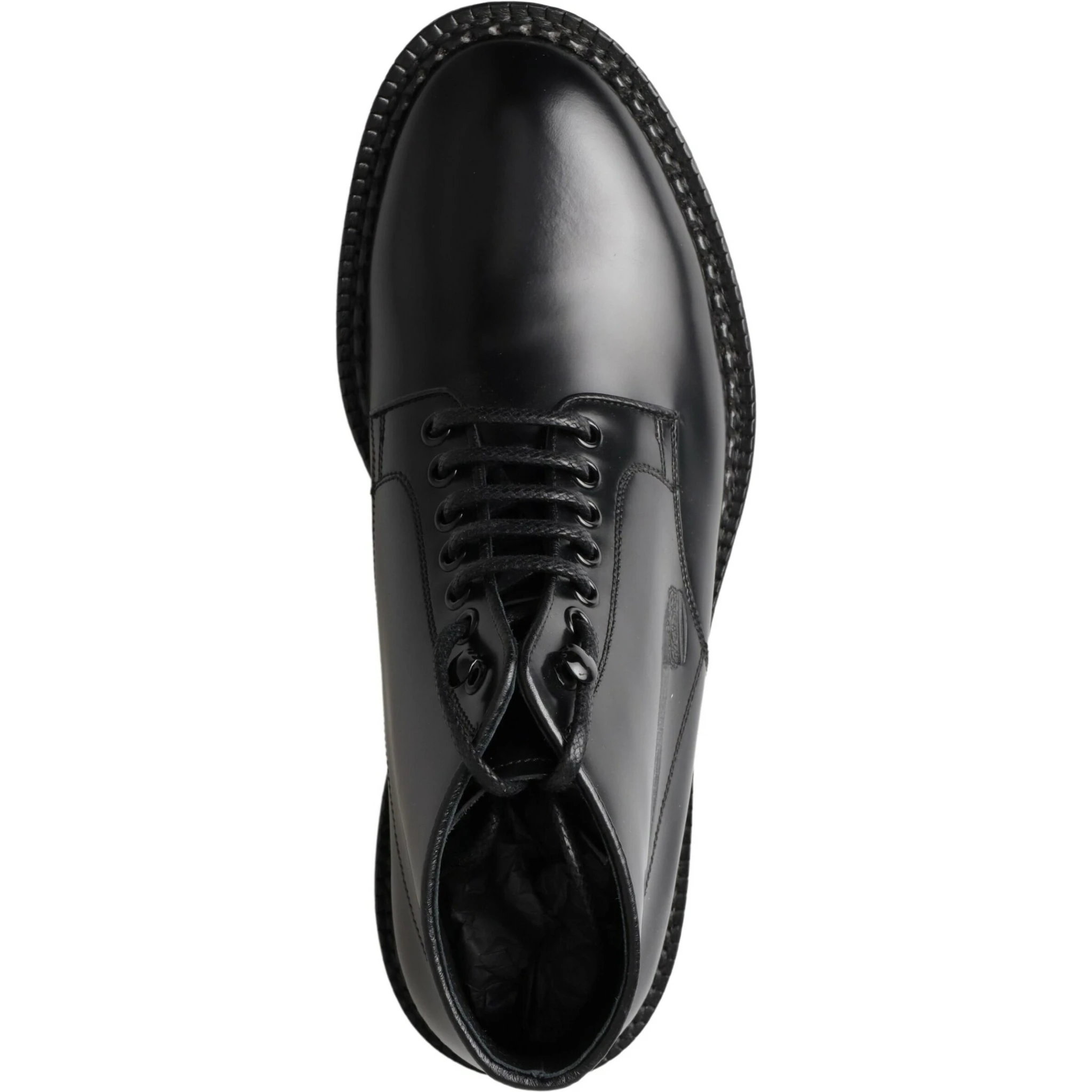 Black Leather Men Short Boots Lace Up Shoes