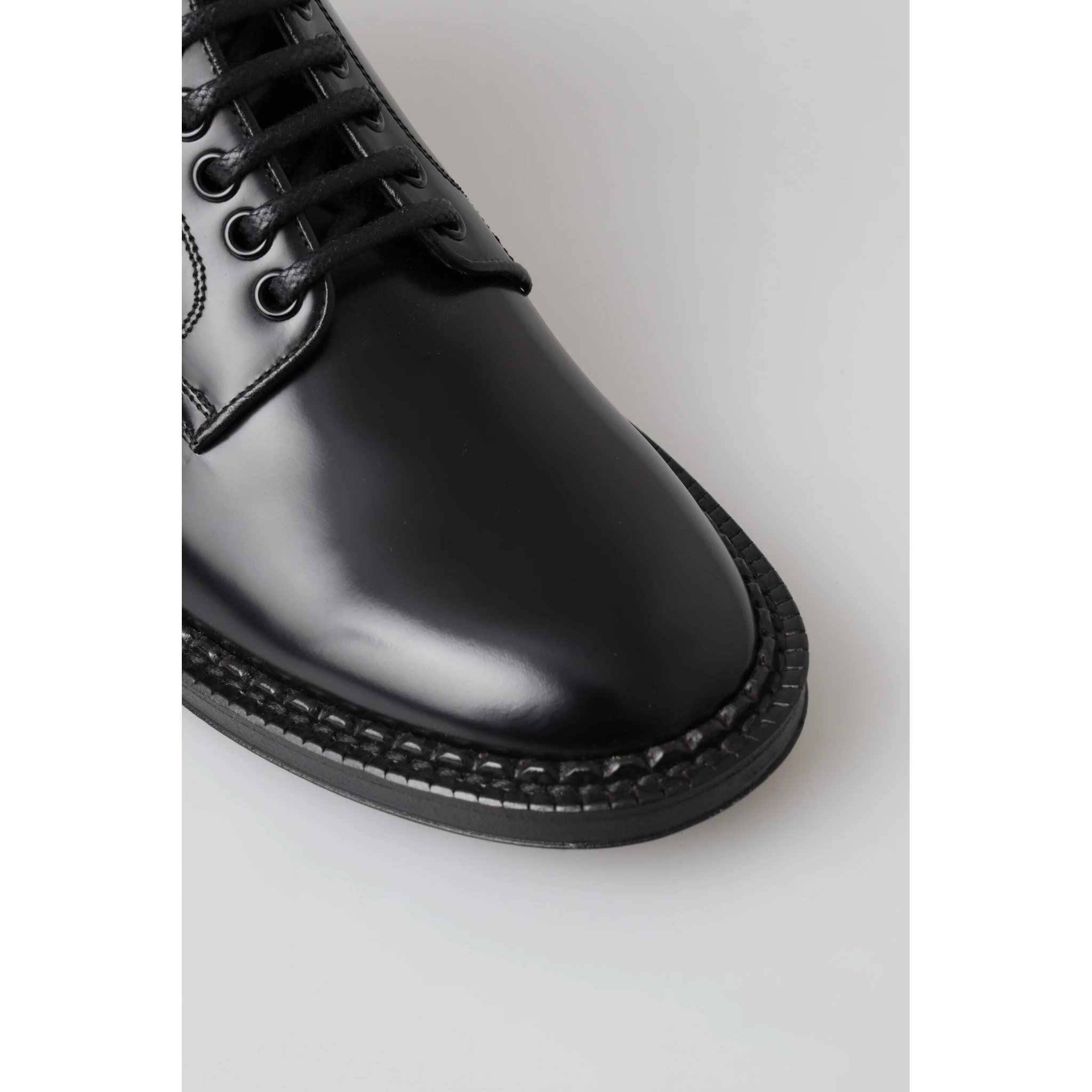 Black Leather Men Short Boots Lace Up Shoes