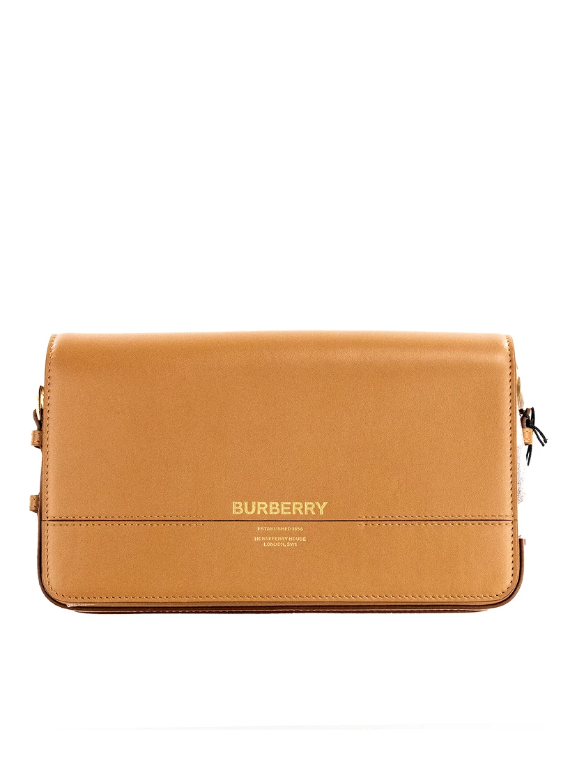 Grace Small Nutmeg Smooth Leather Flap Crossbody Clutch Handbag Purse