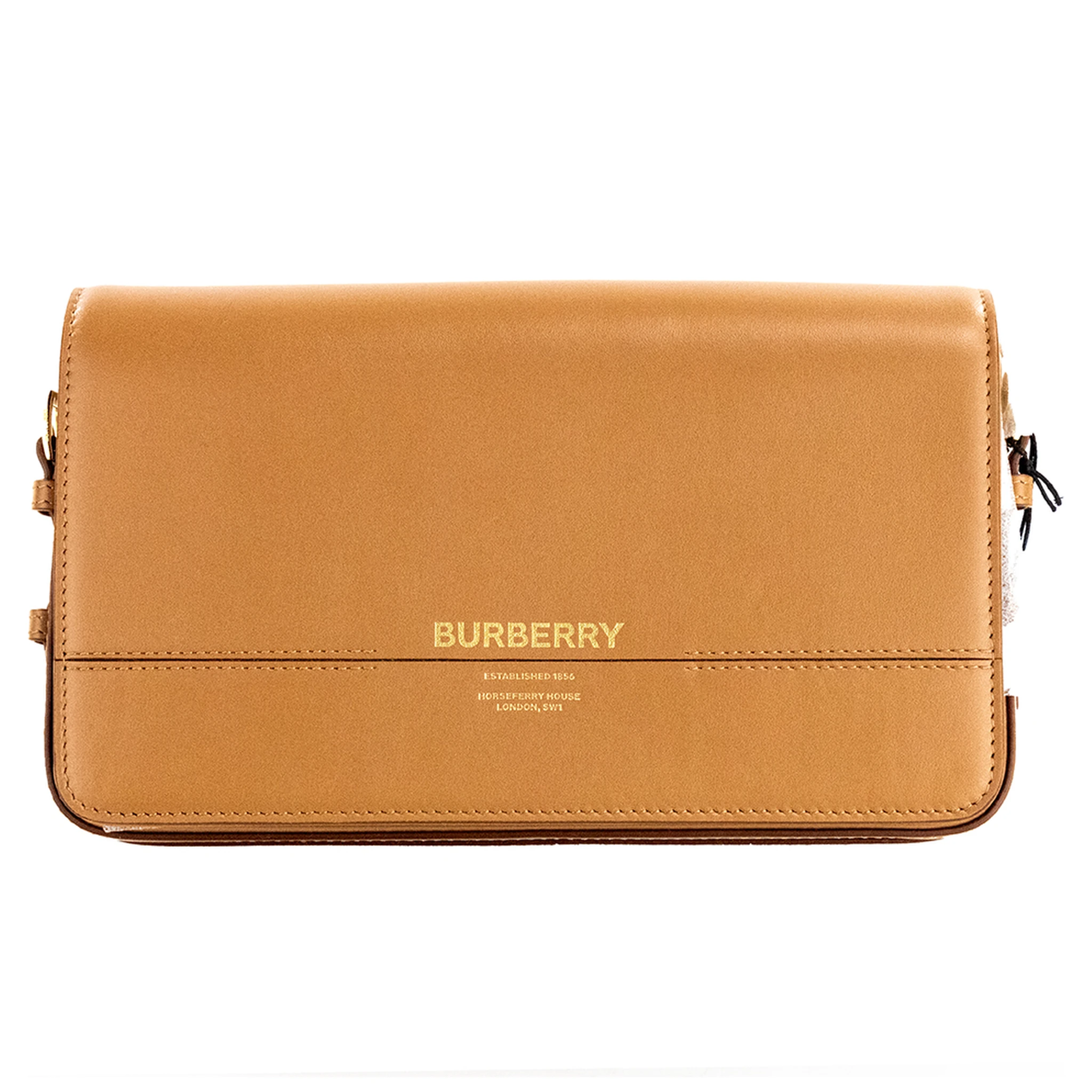 Grace Small Nutmeg Smooth Leather Flap Crossbody Clutch Handbag Purse