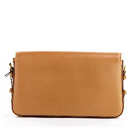 Grace Small Nutmeg Smooth Leather Flap Crossbody Clutch Handbag Purse