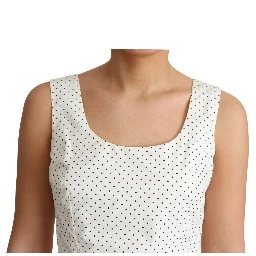 White Polka Dotted Cotton A-Line Dress