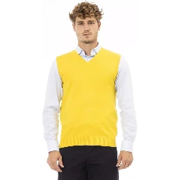Yellow Viscose Sleveless Jacket