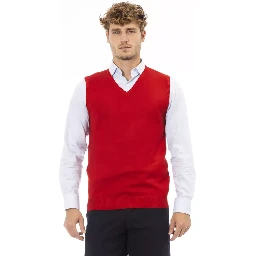 Red Viscose Sleveless Jacket