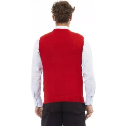 Red Viscose Sleveless Jacket