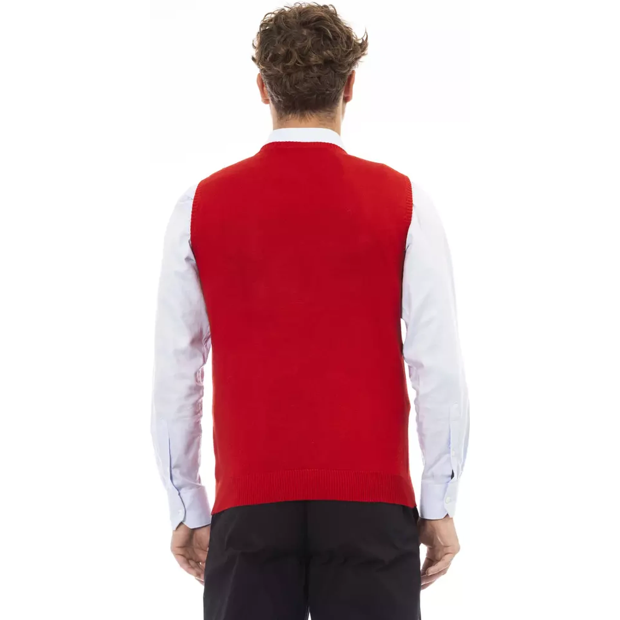 Red Viscose Sleveless Jacket