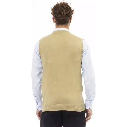 Beige Viscose Sleveless Jacket