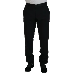 Black Dress Wool Silk Trouser Pants