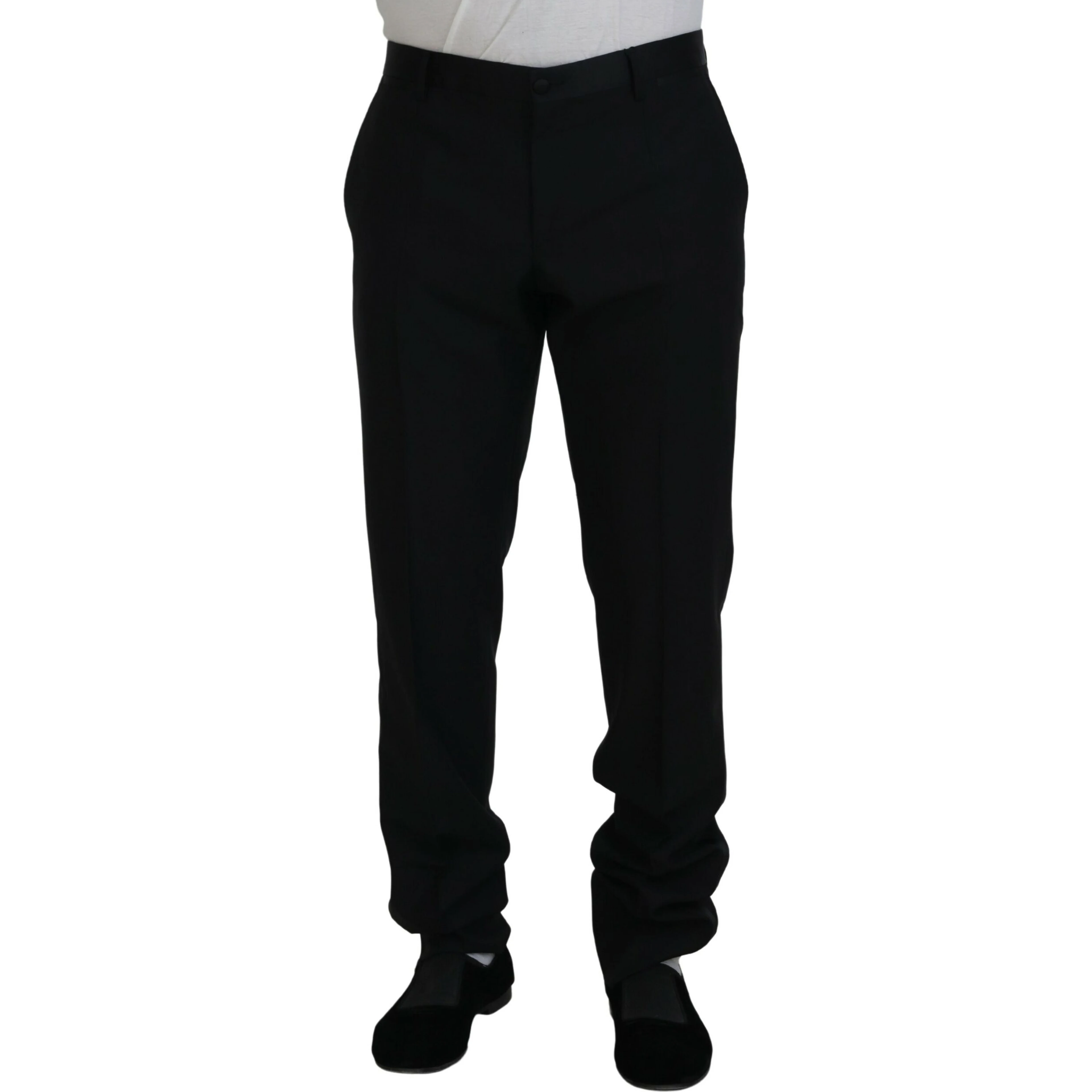 Black Dress Wool Silk Trouser Pants