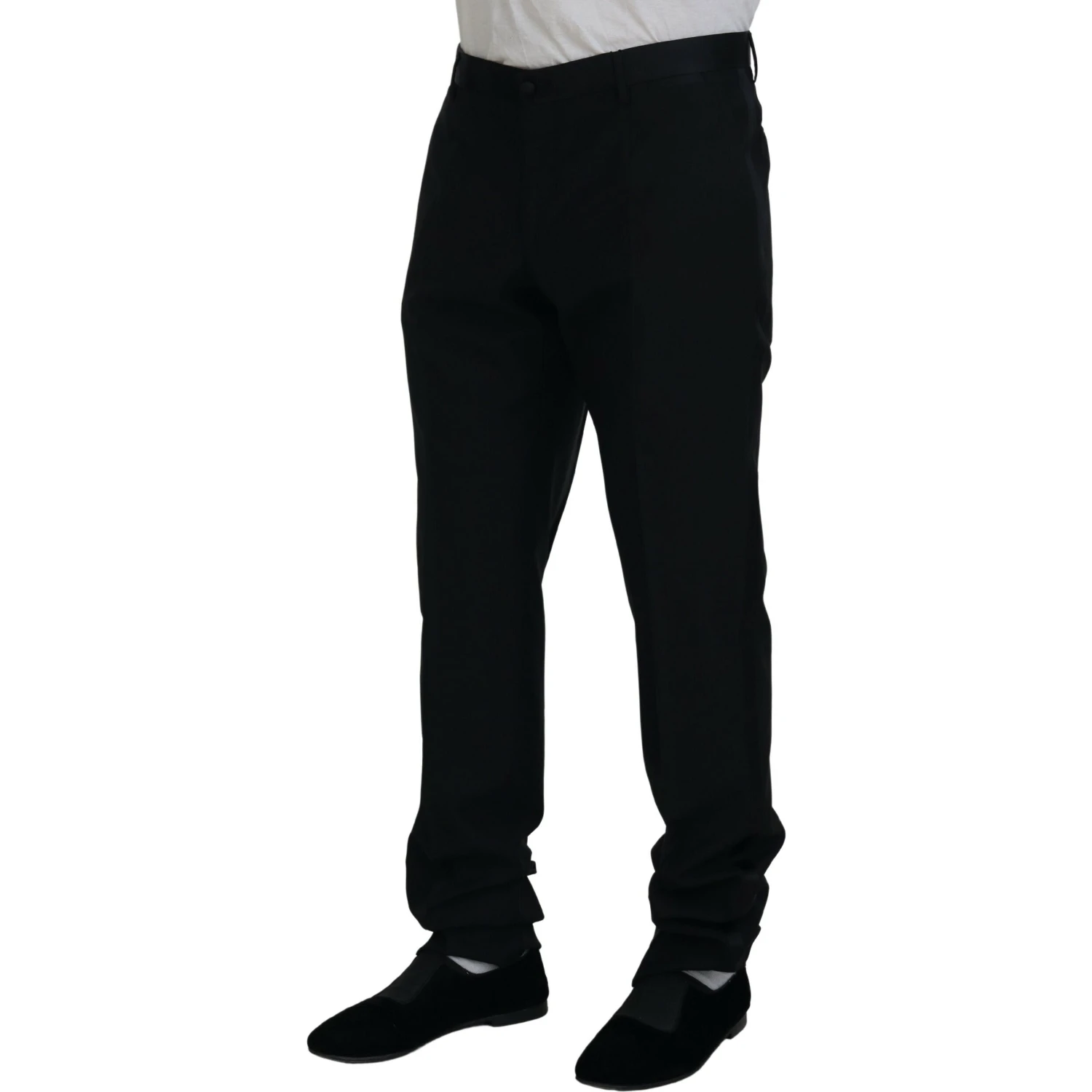 Black Dress Wool Silk Trouser Pants