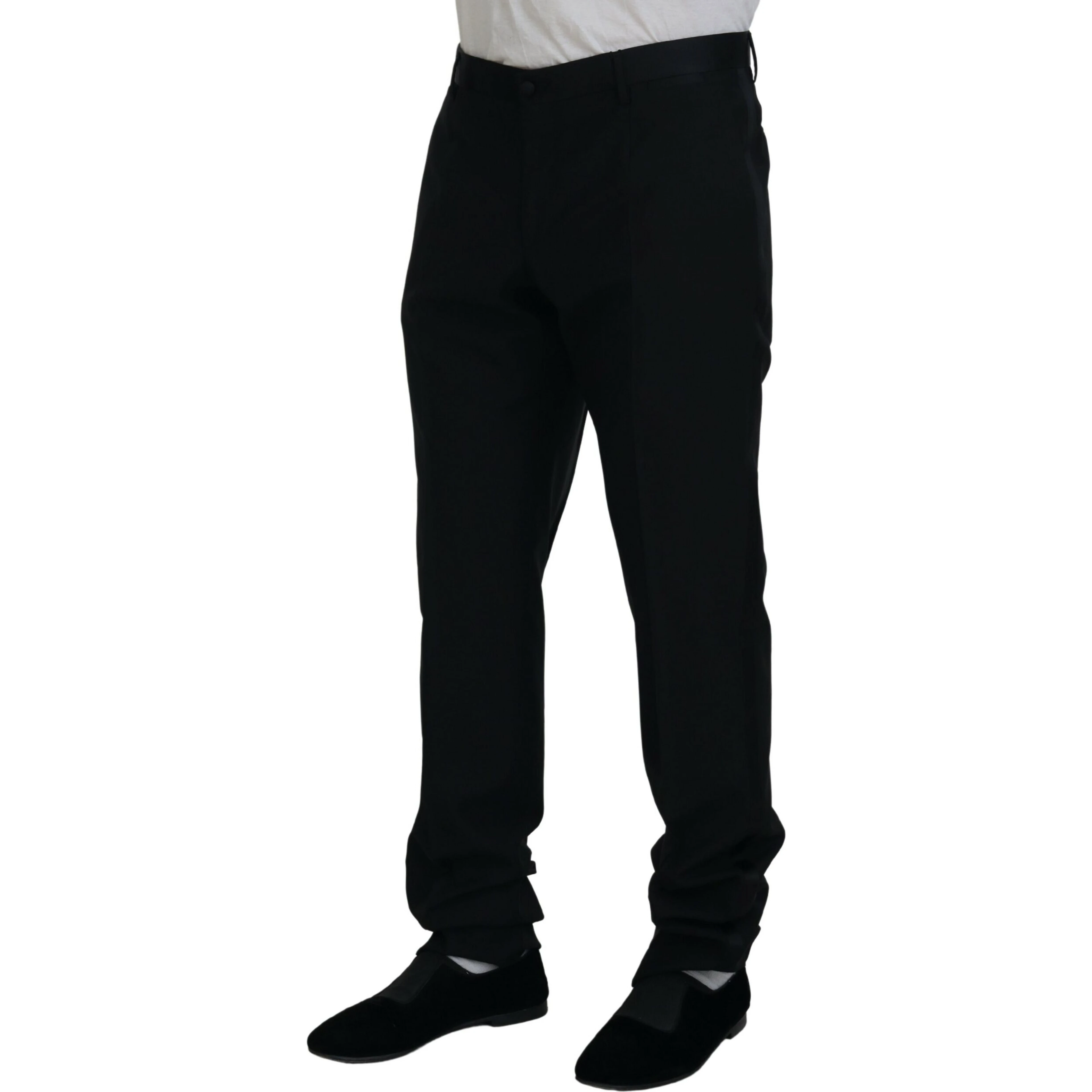 Black Dress Wool Silk Trouser Pants