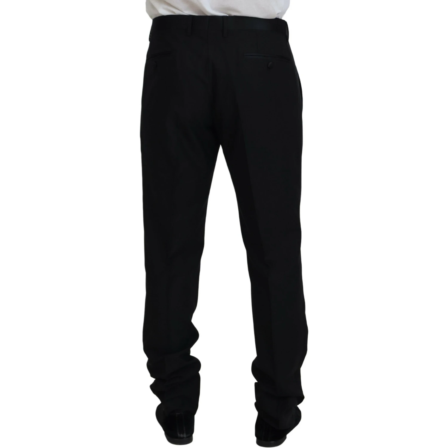 Black Dress Wool Silk Trouser Pants
