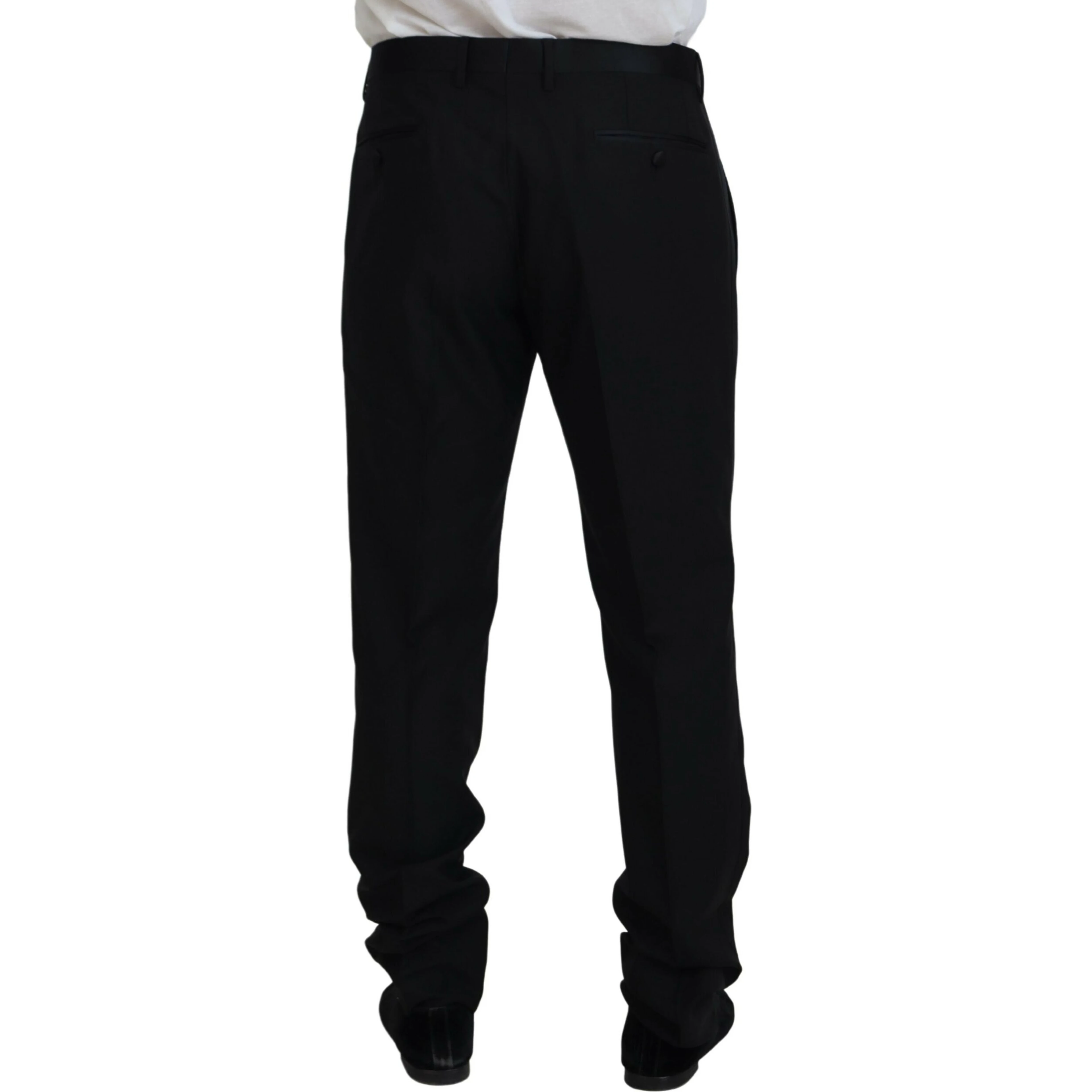 Black Dress Wool Silk Trouser Pants