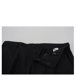 Black Dress Wool Silk Trouser Pants