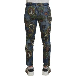 Blue Medal Print Slim Fit Cotton Jeans