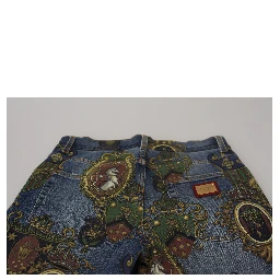 Blue Medal Print Slim Fit Cotton Jeans