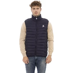 Blue Polyamide Sleveless Jacket