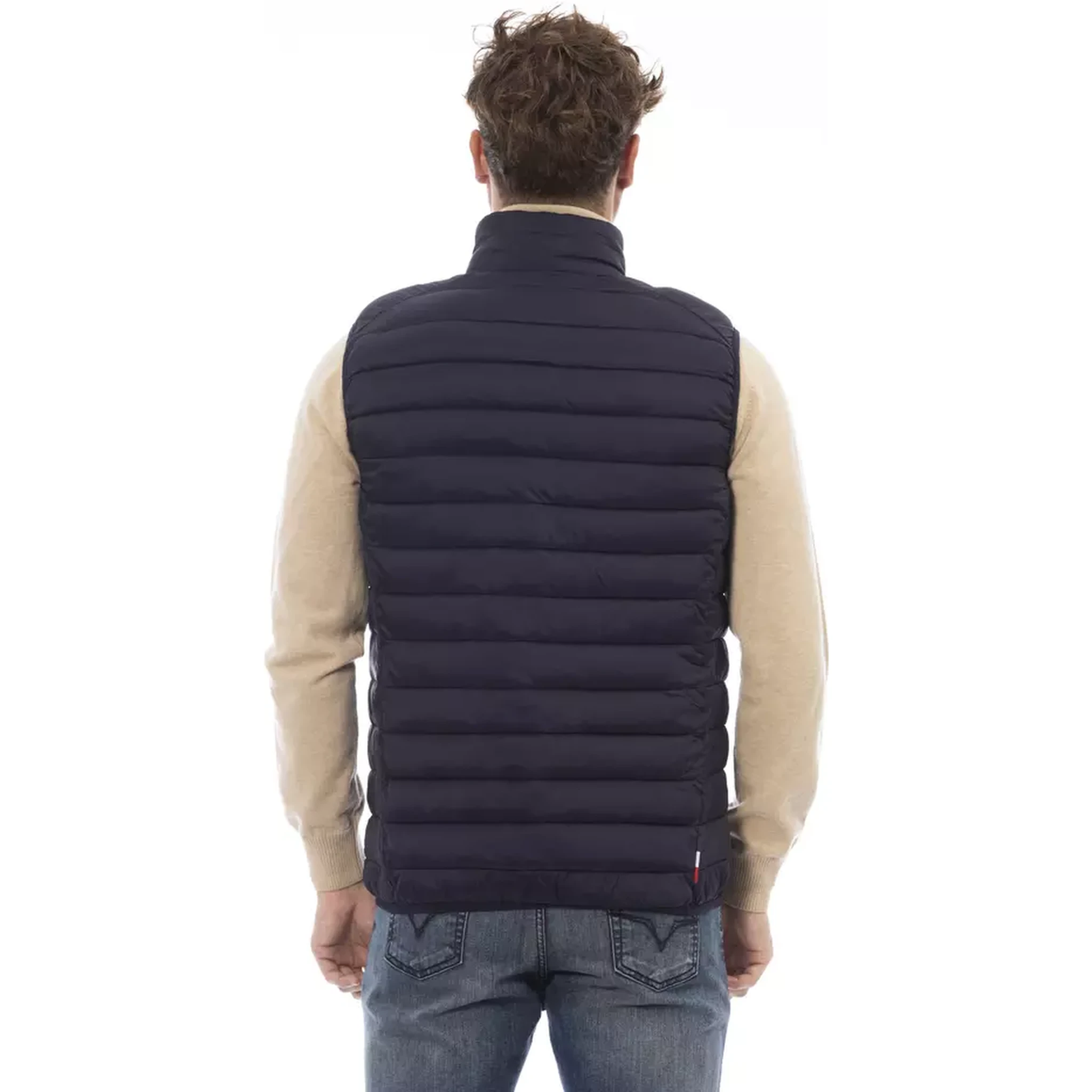 Blue Polyamide Sleveless Jacket