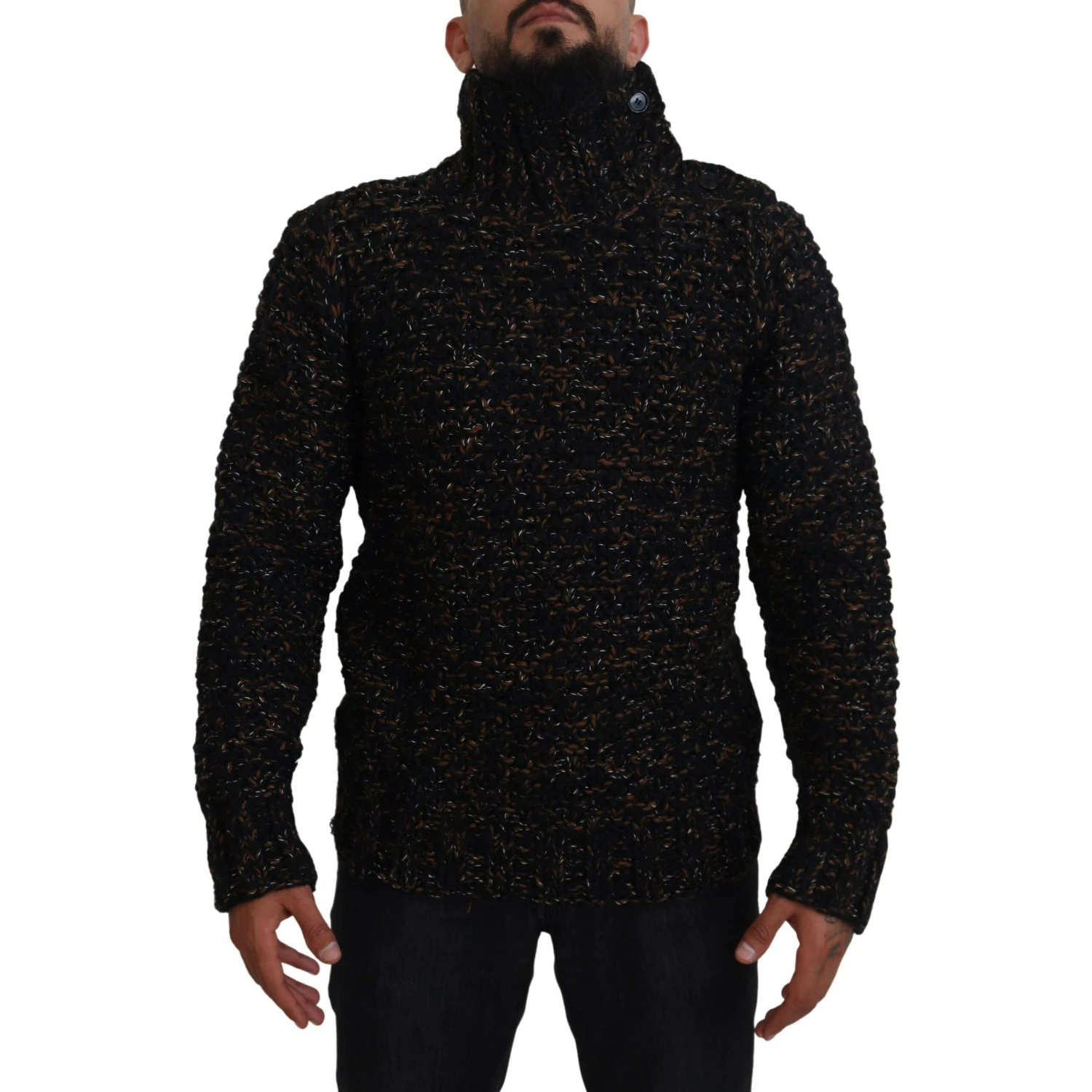 Brown Fatto A Mano Turtleneck Pullover Sweater