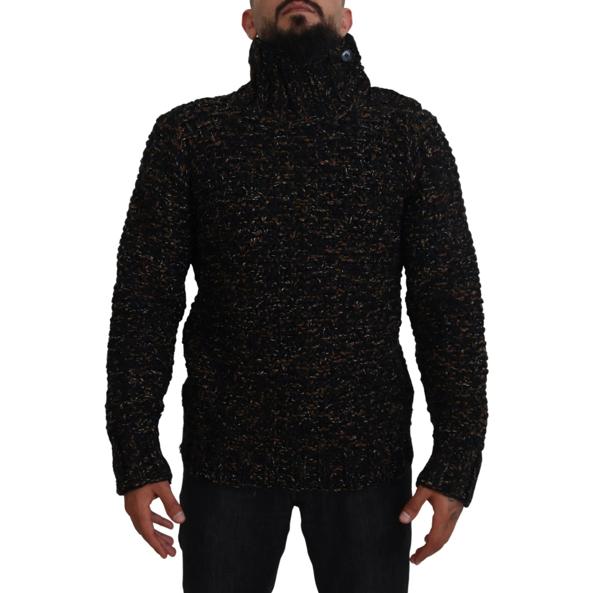 Brown Fatto A Mano Turtleneck Pullover Sweater