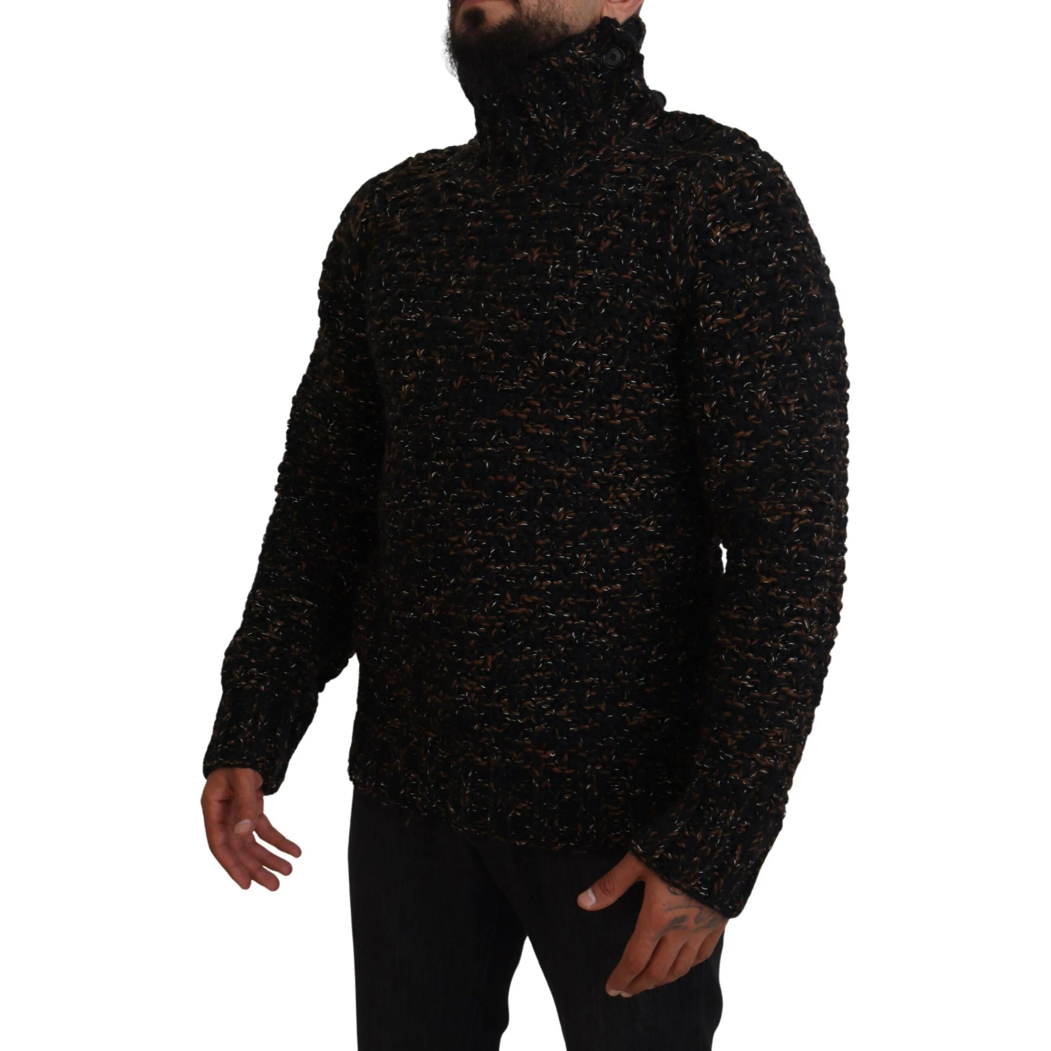 Brown Fatto A Mano Turtleneck Pullover Sweater