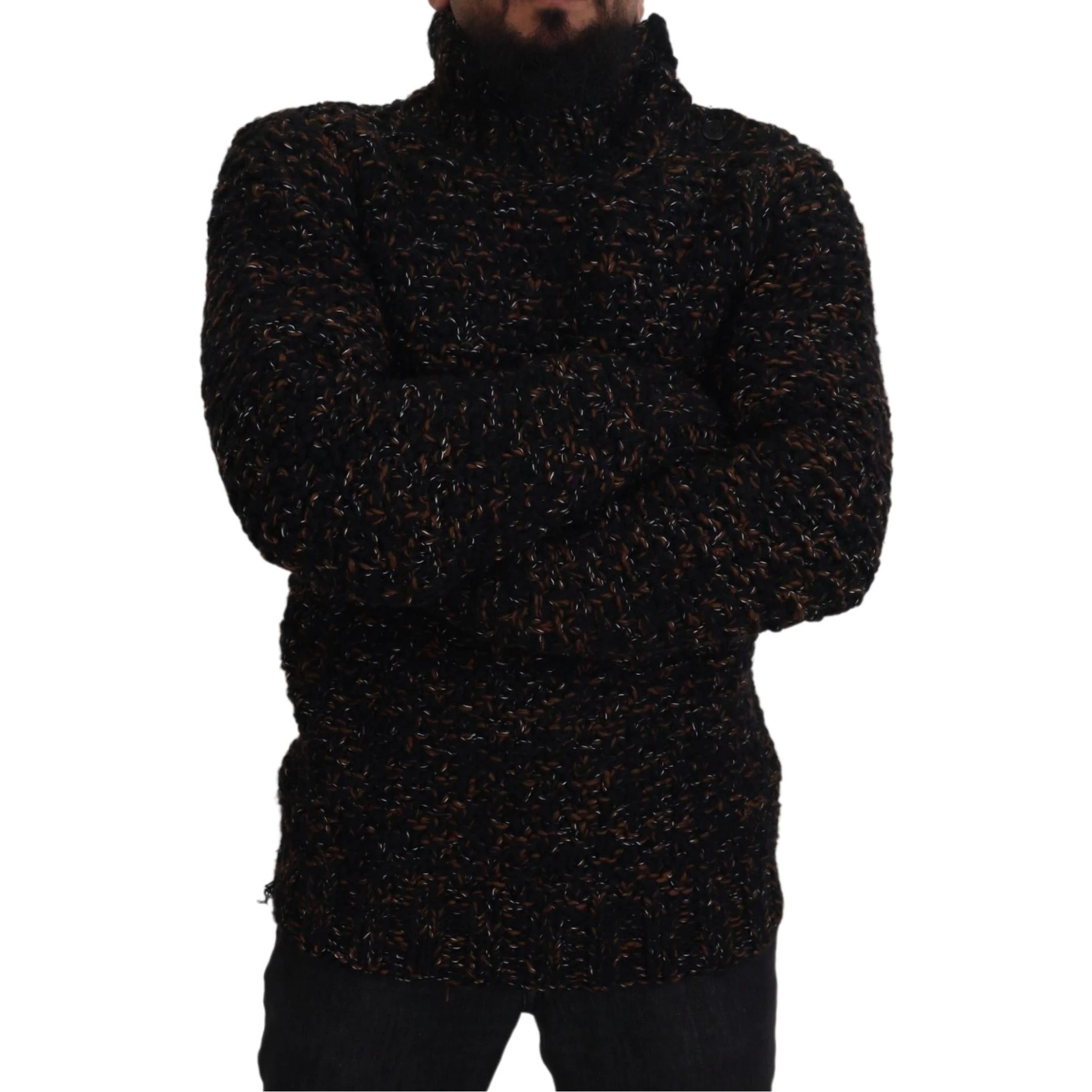 Brown Fatto A Mano Turtleneck Pullover Sweater