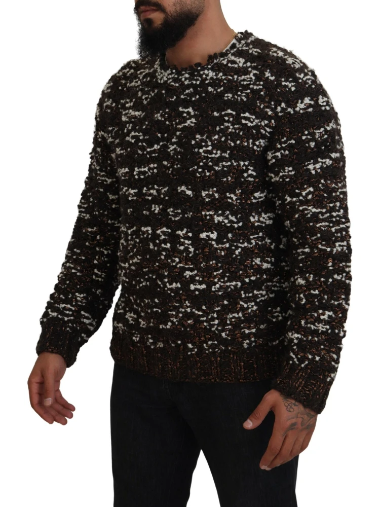 Brown Knitted Wool Fatto A Mano Sweater alternative
