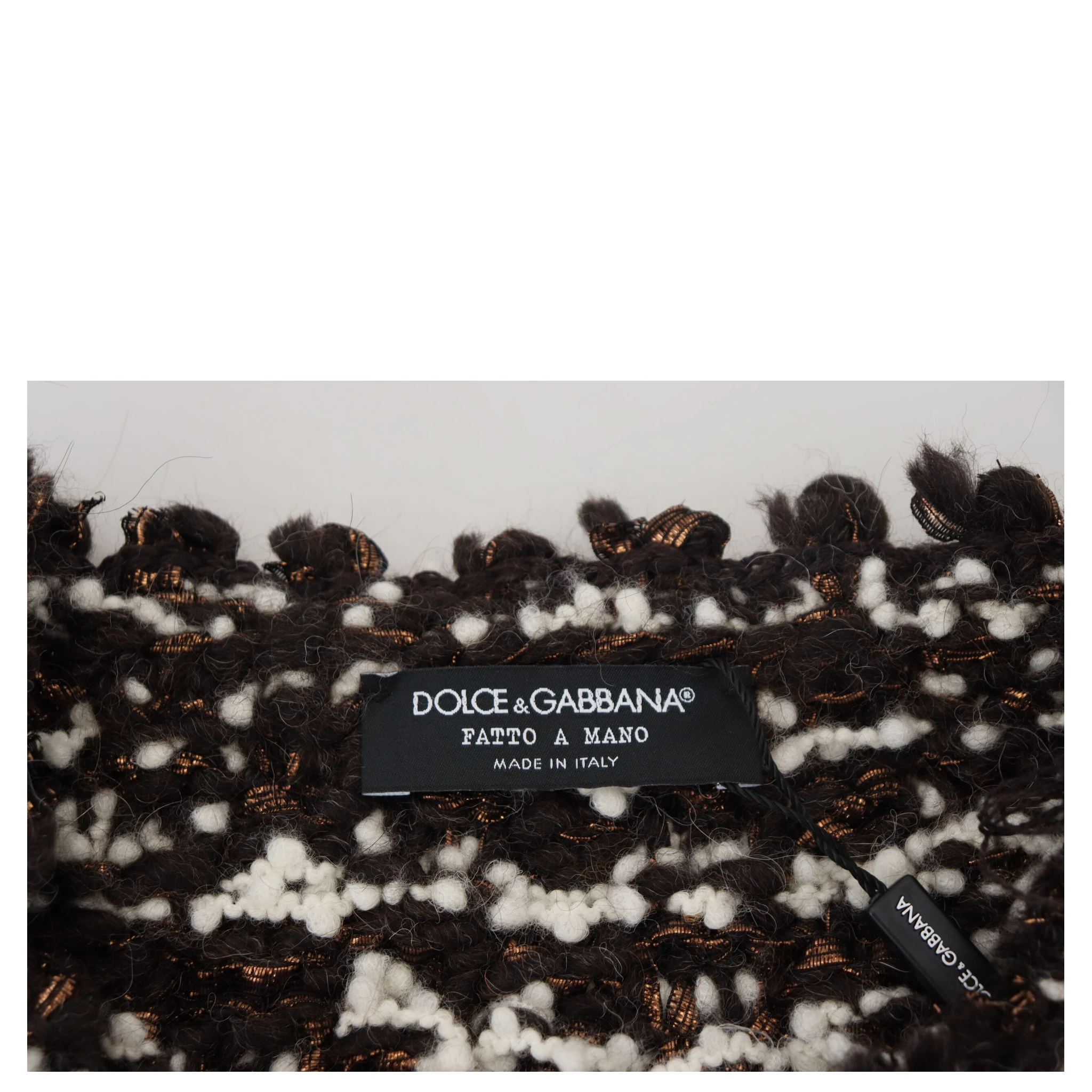 Brown Knitted Wool Fatto A Mano Sweater