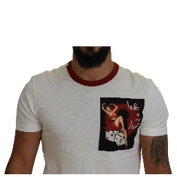 Cotton White Logo Print Crewneck T-shirt