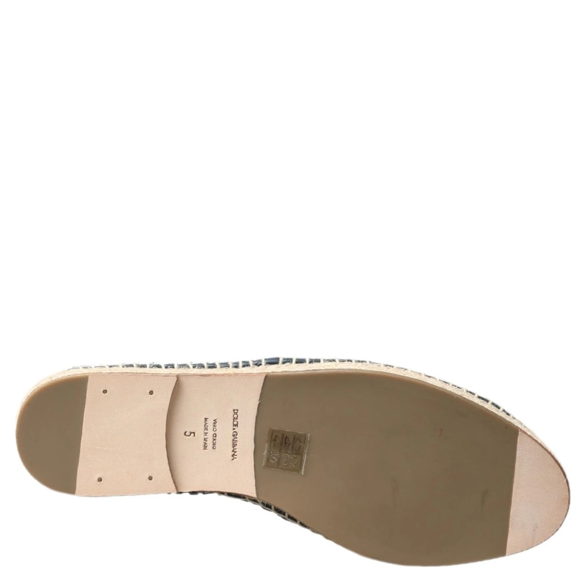 Blue Gray Leather Buffalo Espadrille Shoes