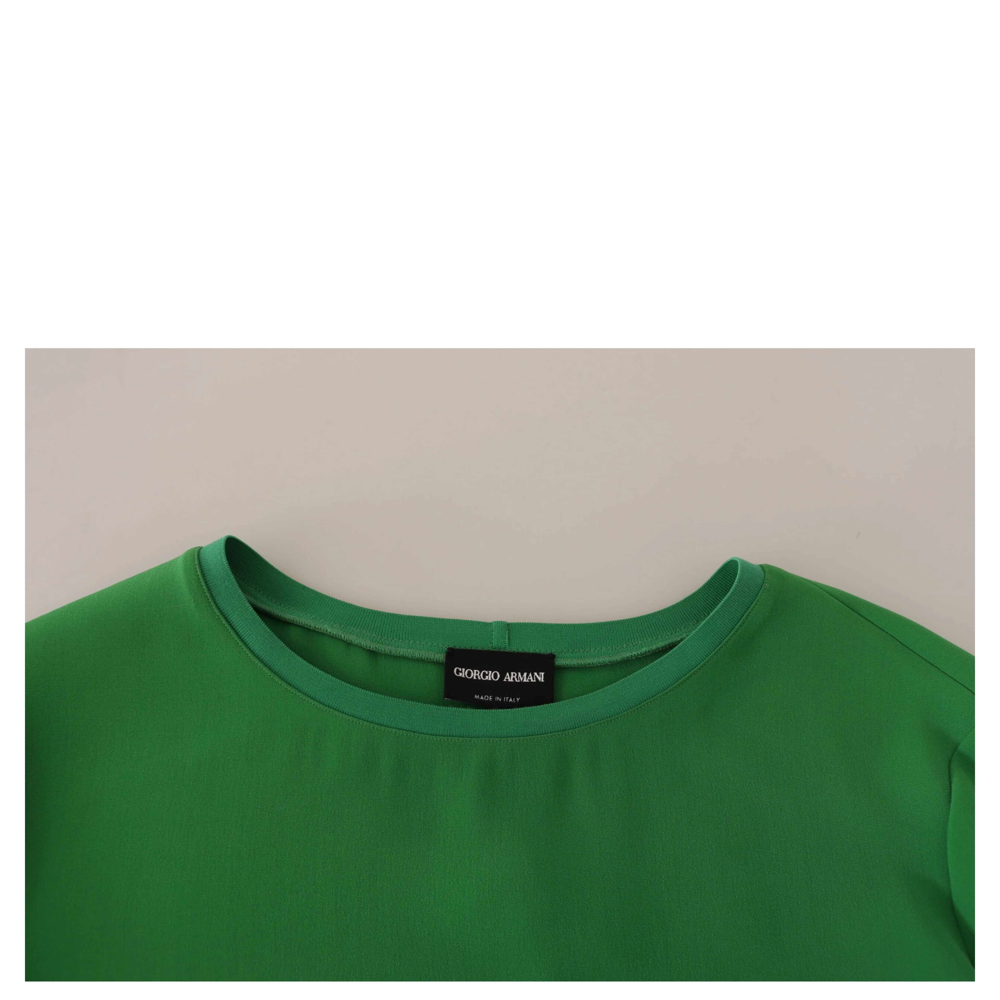 Green Silk Long Sleeves Round Neck Sweater