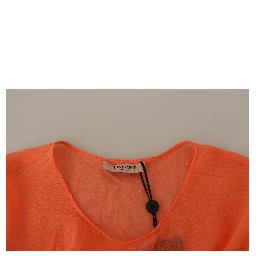 Coral Cotton Blend Short Sleeves Maxi Shift Dress