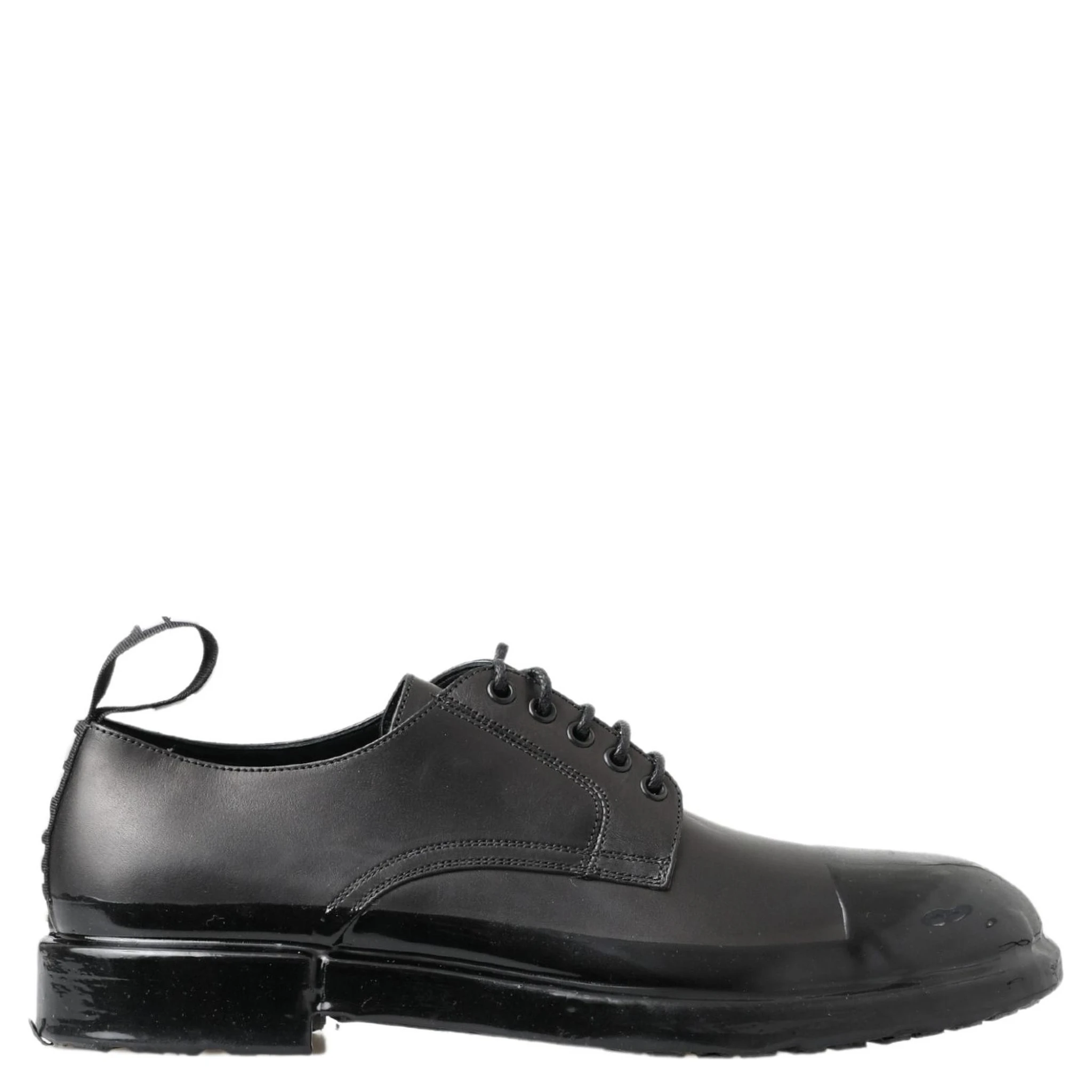 Black Leather Derby Dress Shoes