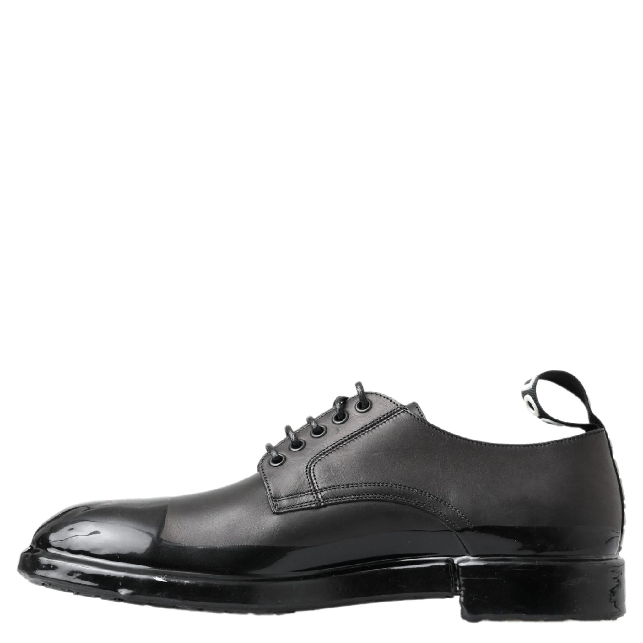 Black Leather Derby Dress Shoes