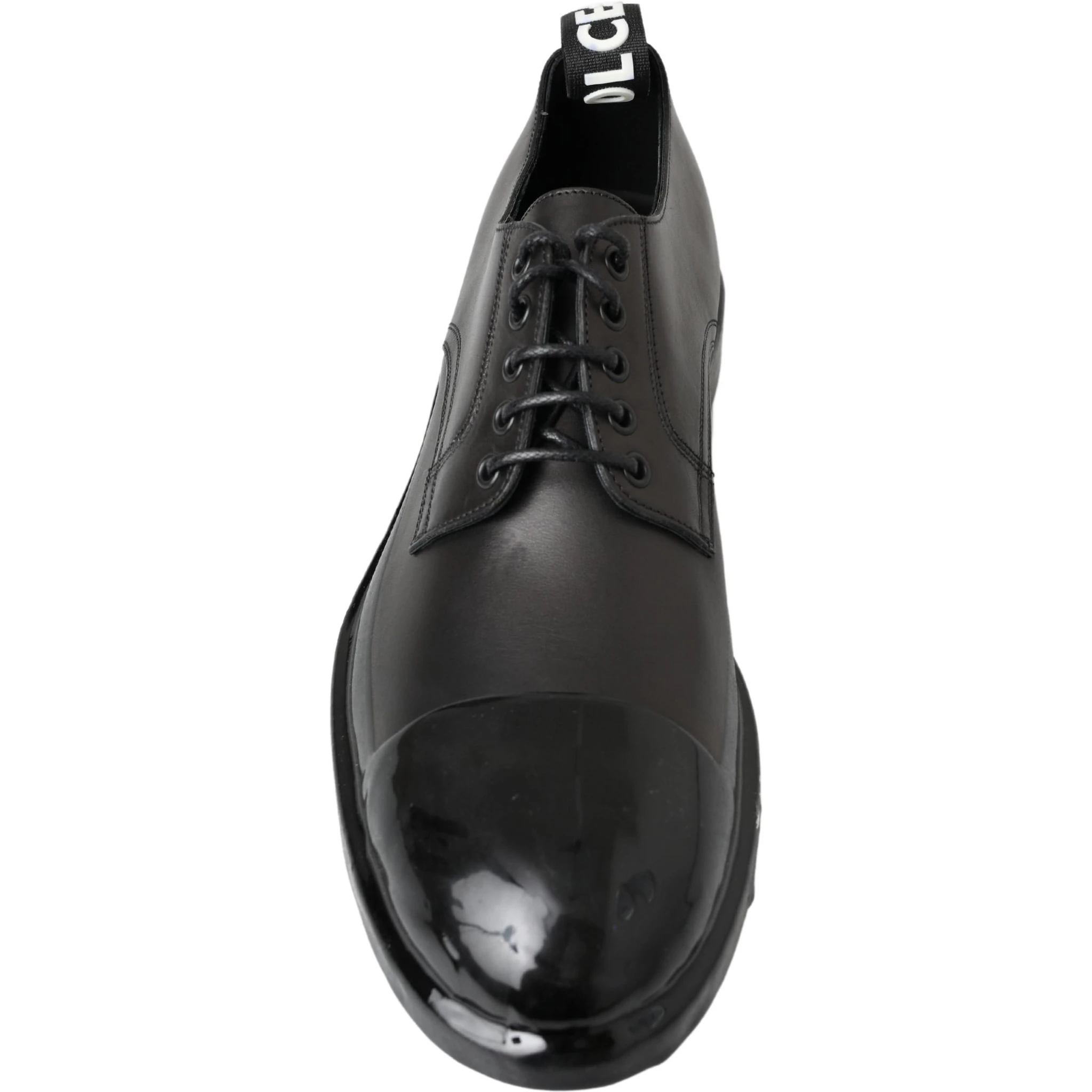 Black Leather Derby Dress Shoes