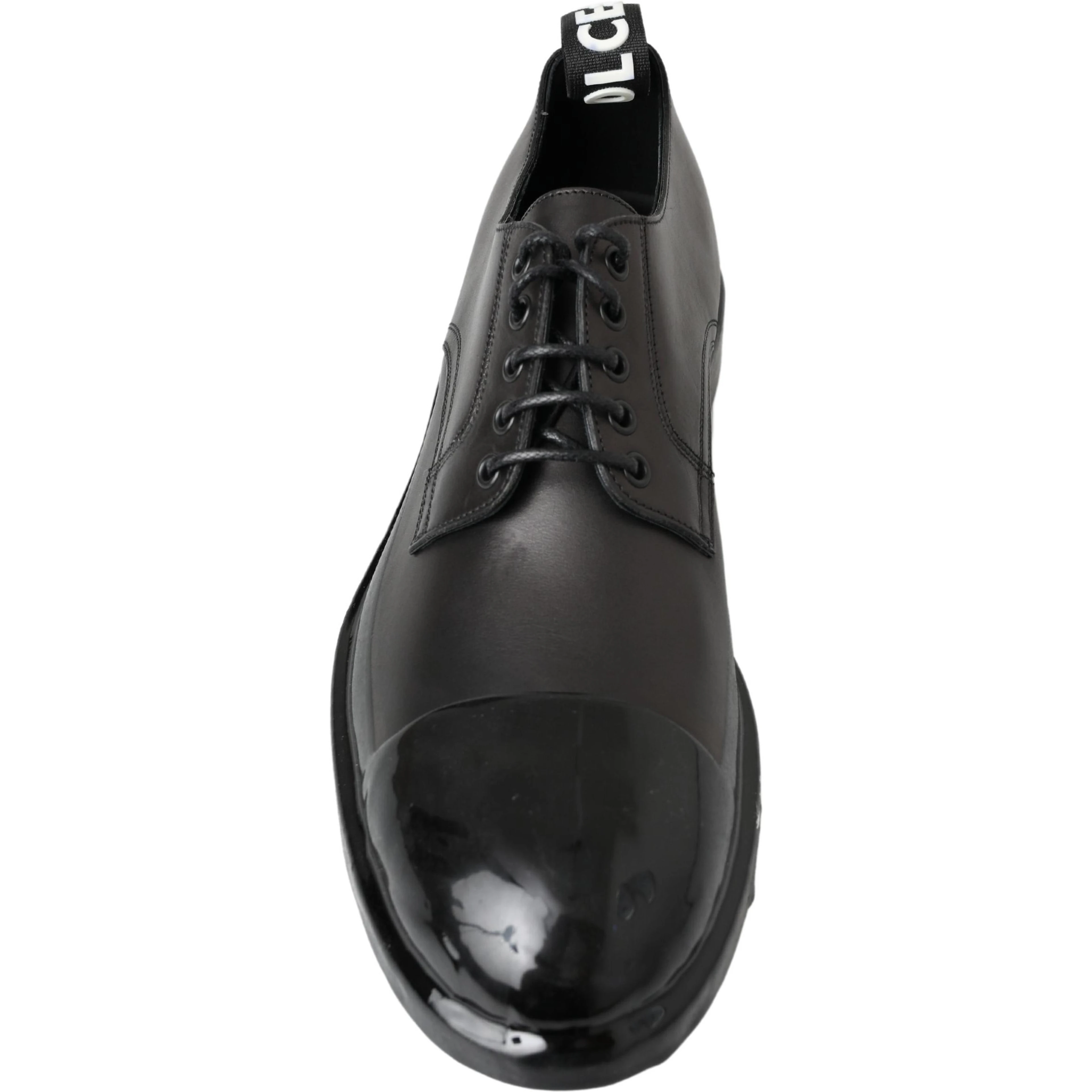 Black Leather Derby Dress Shoes