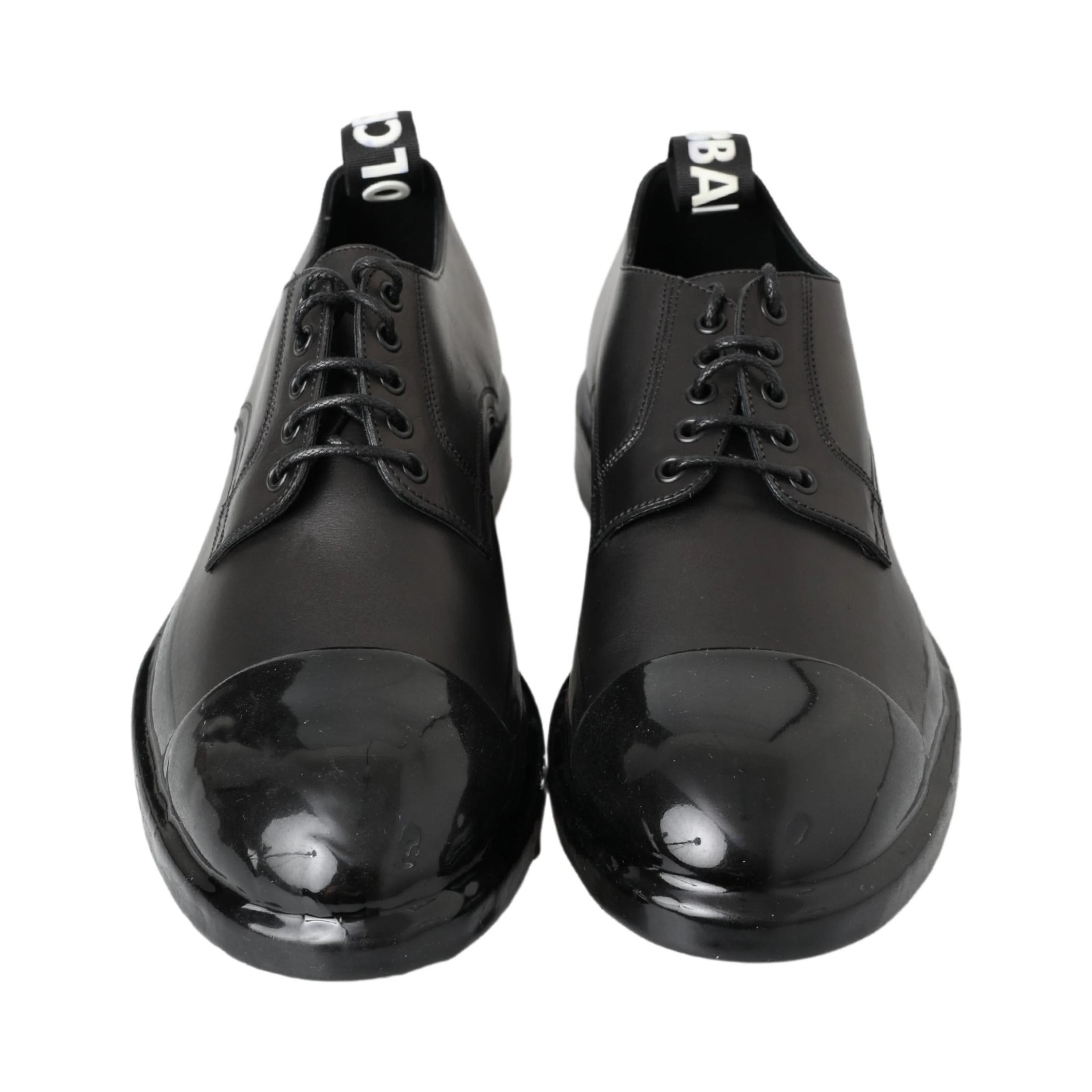 Black Leather Derby Dress Shoes
