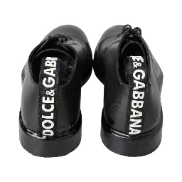 Black Leather Derby Dress Shoes